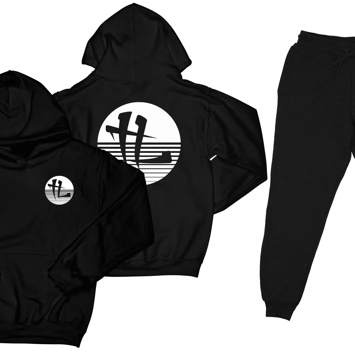 Krayzie Bone TL Striped Logo "Black" Sweatsuit Top and Bottom