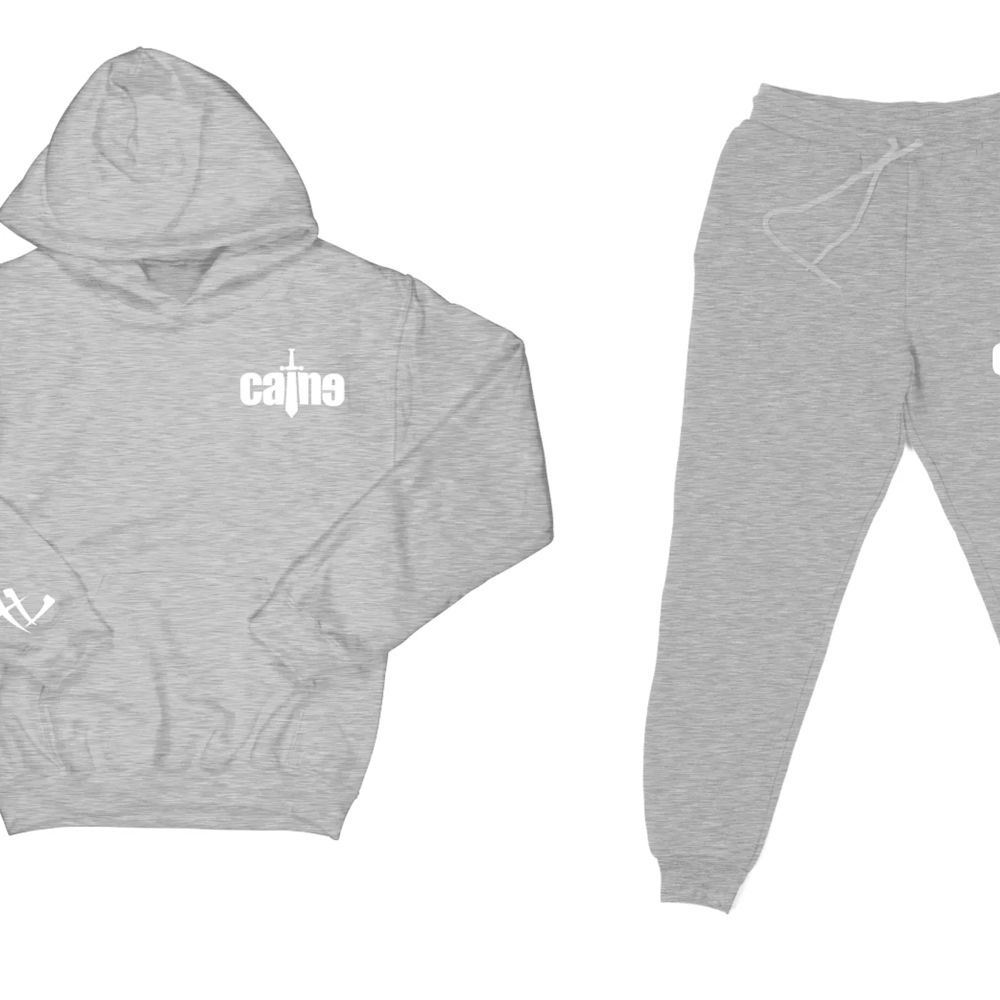 Caine Sword Logo "Heather Grey" Sweatsuit Top and Bottom