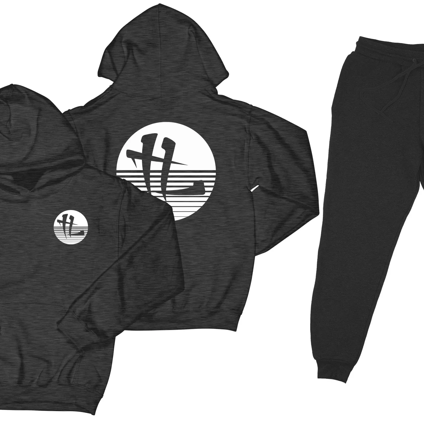 Krayzie Bone TL Striped Logo "Charcoal" Sweatsuit Top and Bottom