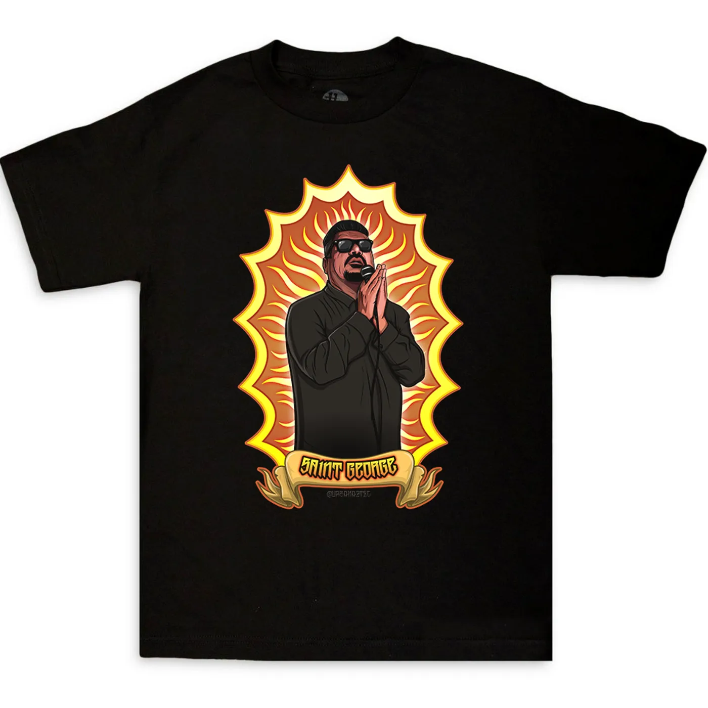 George Lopez Saint George "Logo" Black Tee