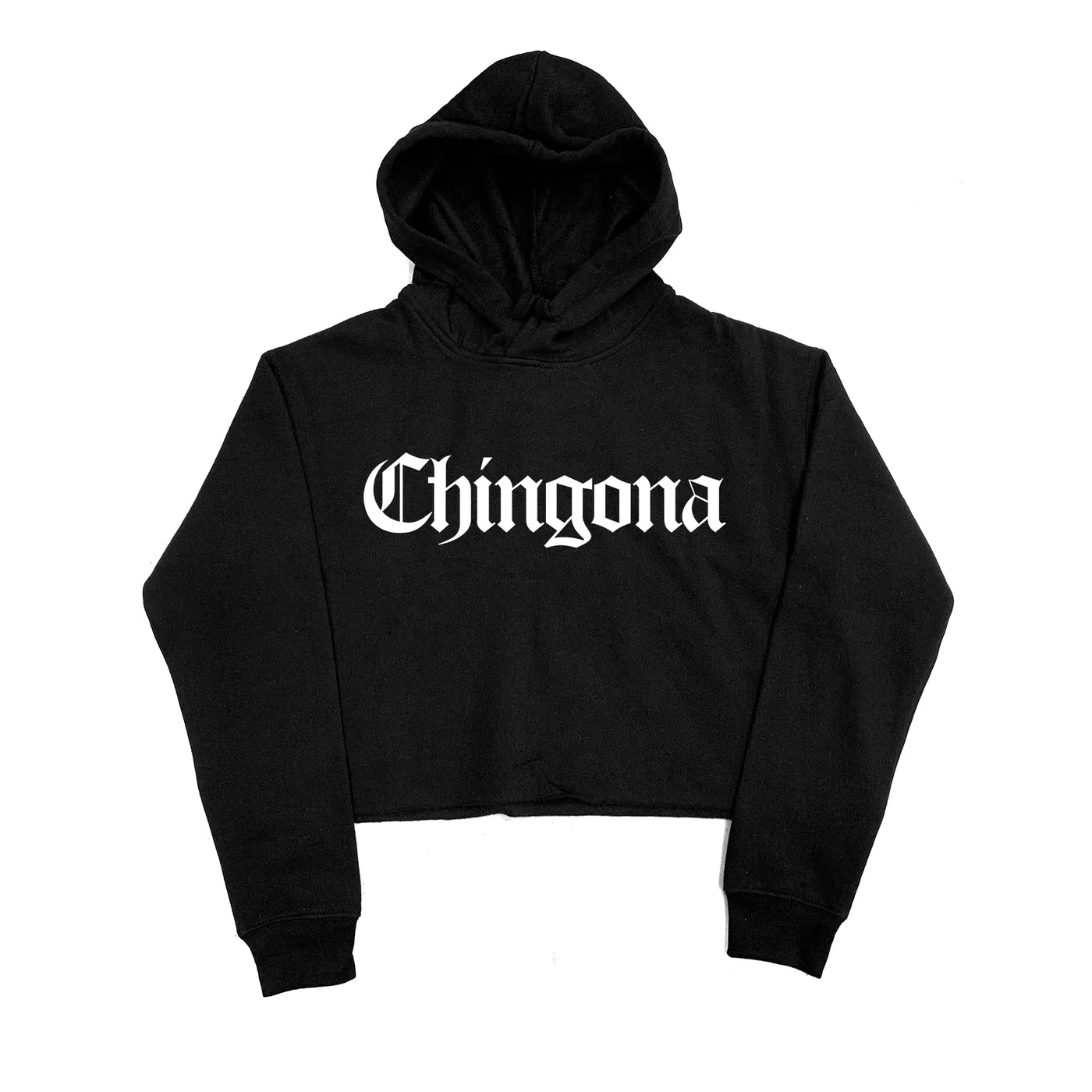 George Lopez Chingona "Black" Crop Top Hoodie