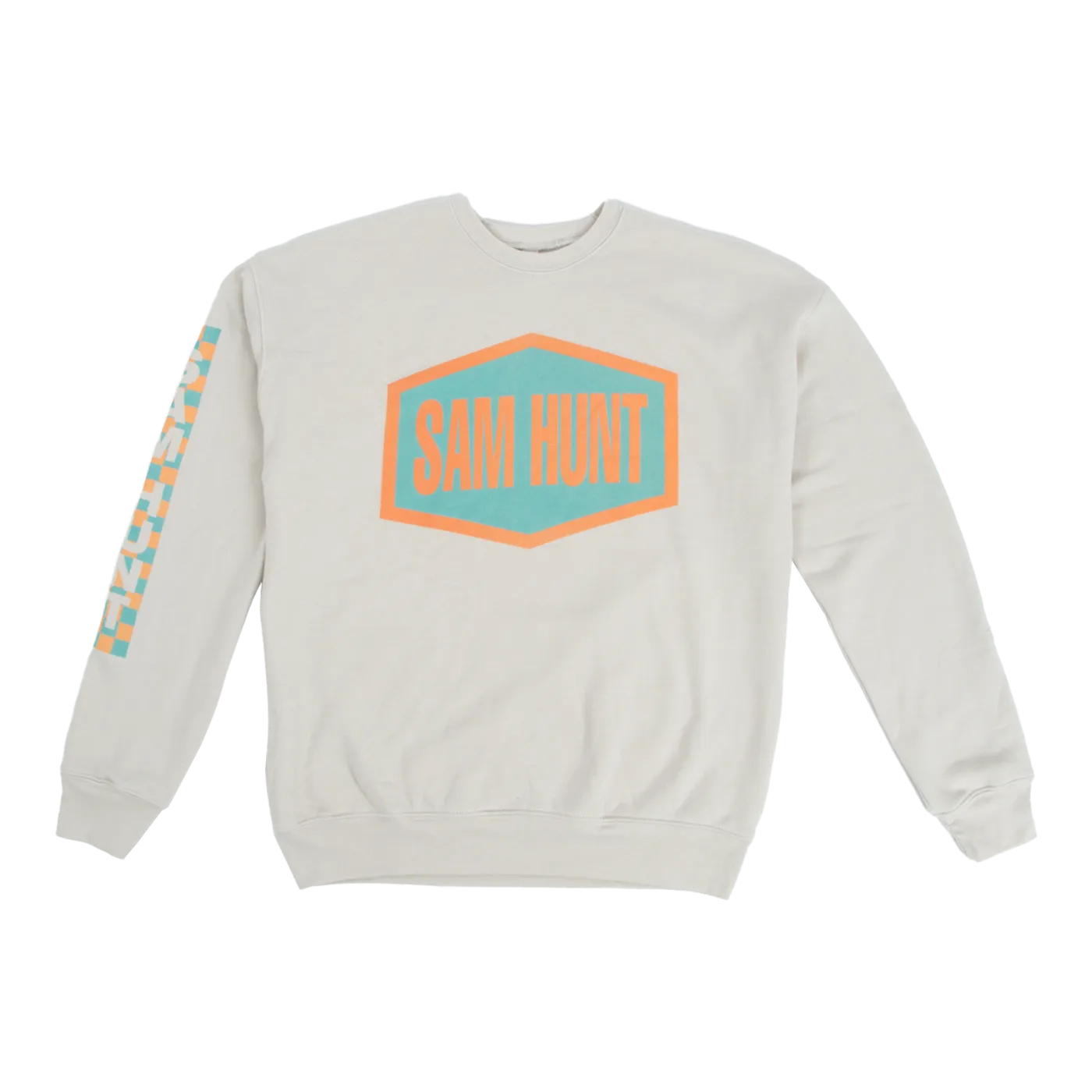 Sam Hunt Tan Checker Long Sleeve Crewneck