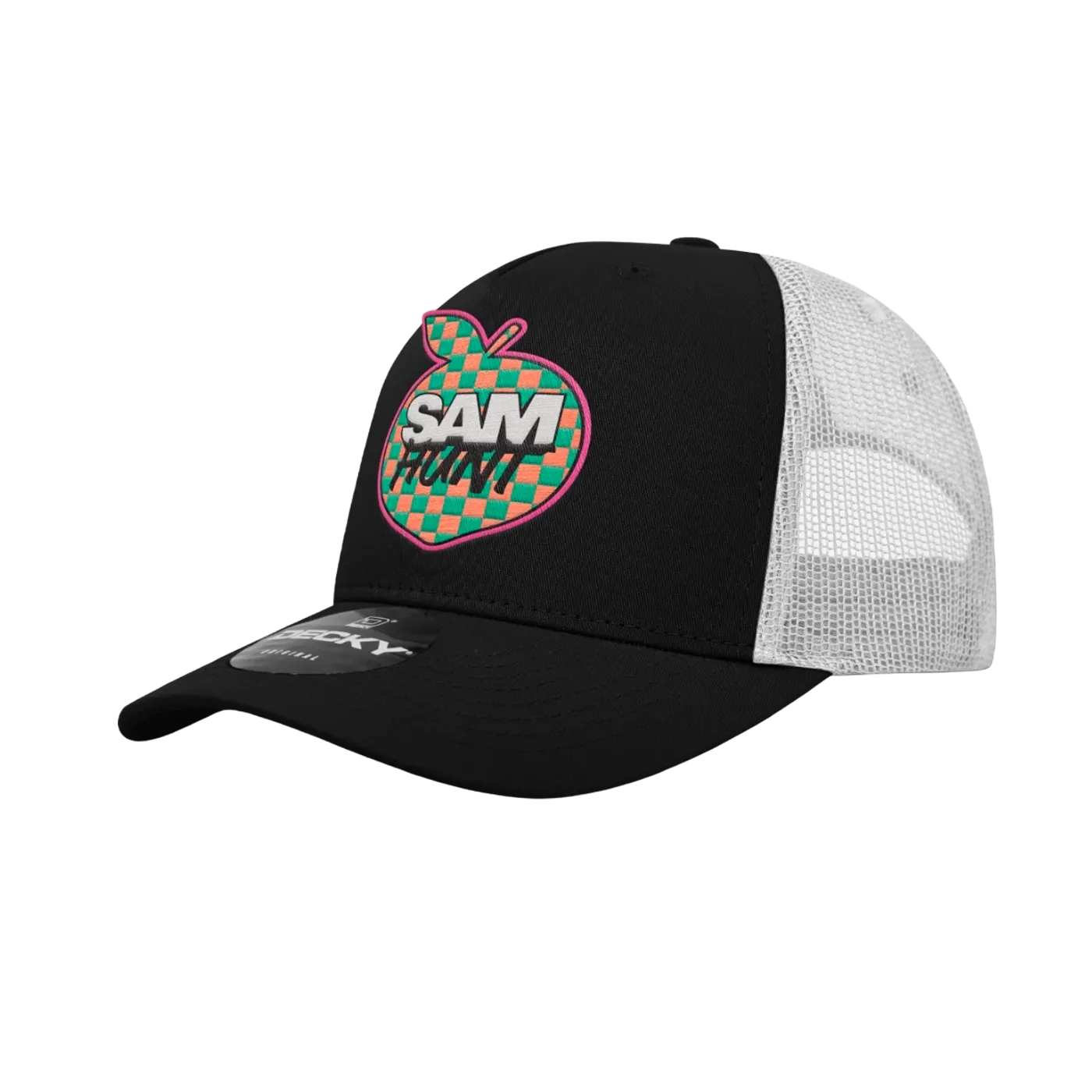 Sam Hunt Checker Peach Trucker Hat