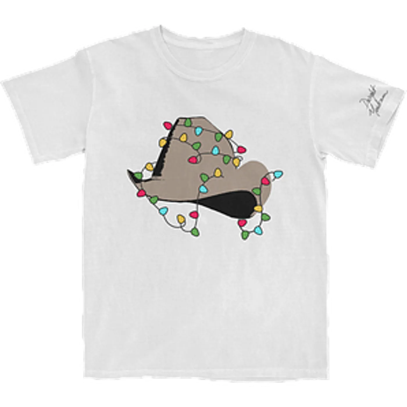 Dwight Yoakam Christmas Light Hat T-Shirt (White)