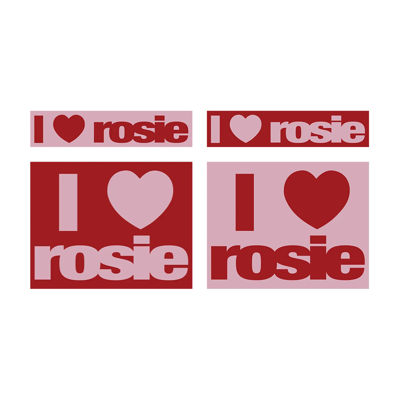 Rosé (BLACKPINK) ‘i heart rosie’ box logo sticker set