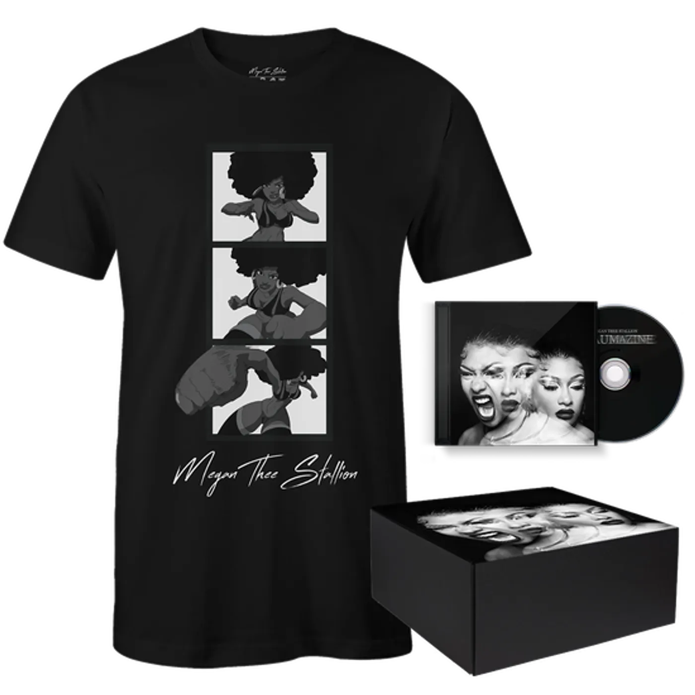 Megan Thee Stallion Traumazine Box Set with CD + Black 'Knockout' T-Shirt