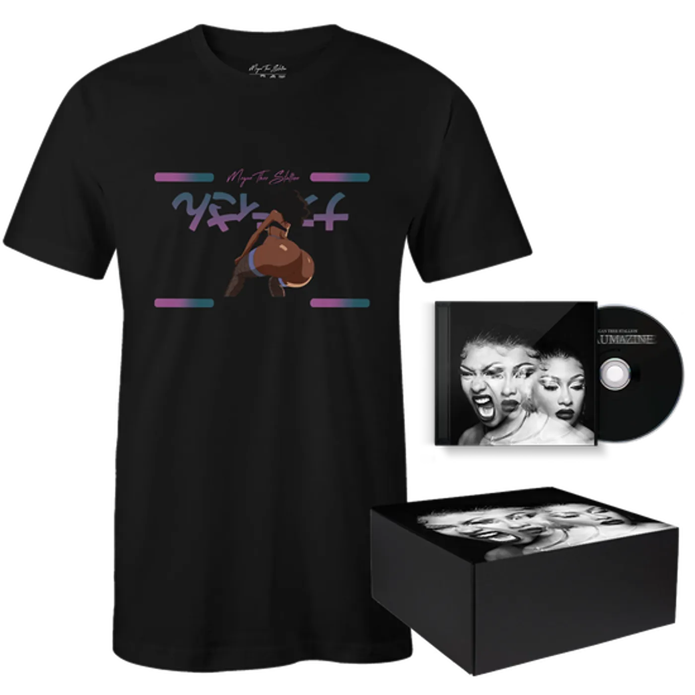 Megan Thee Stallion Traumazine Box Set with CD + Black 'Thick' T-Shirt