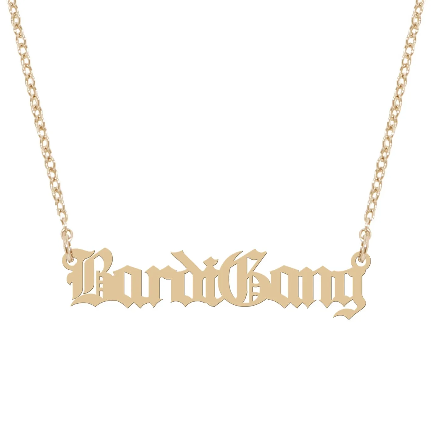 Cardi B Bardi Gang Gold Necklace