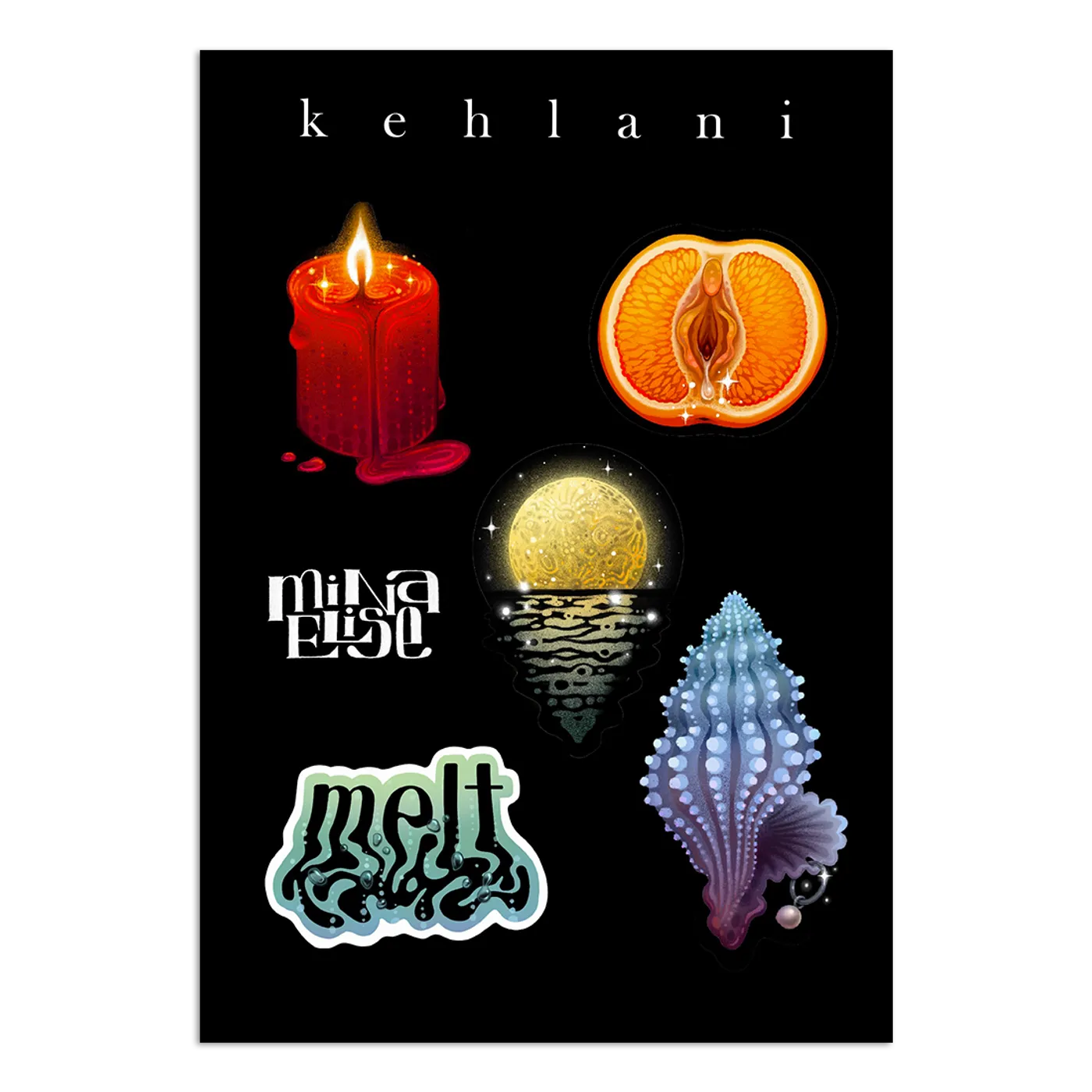Kehlani blue water road sticker set