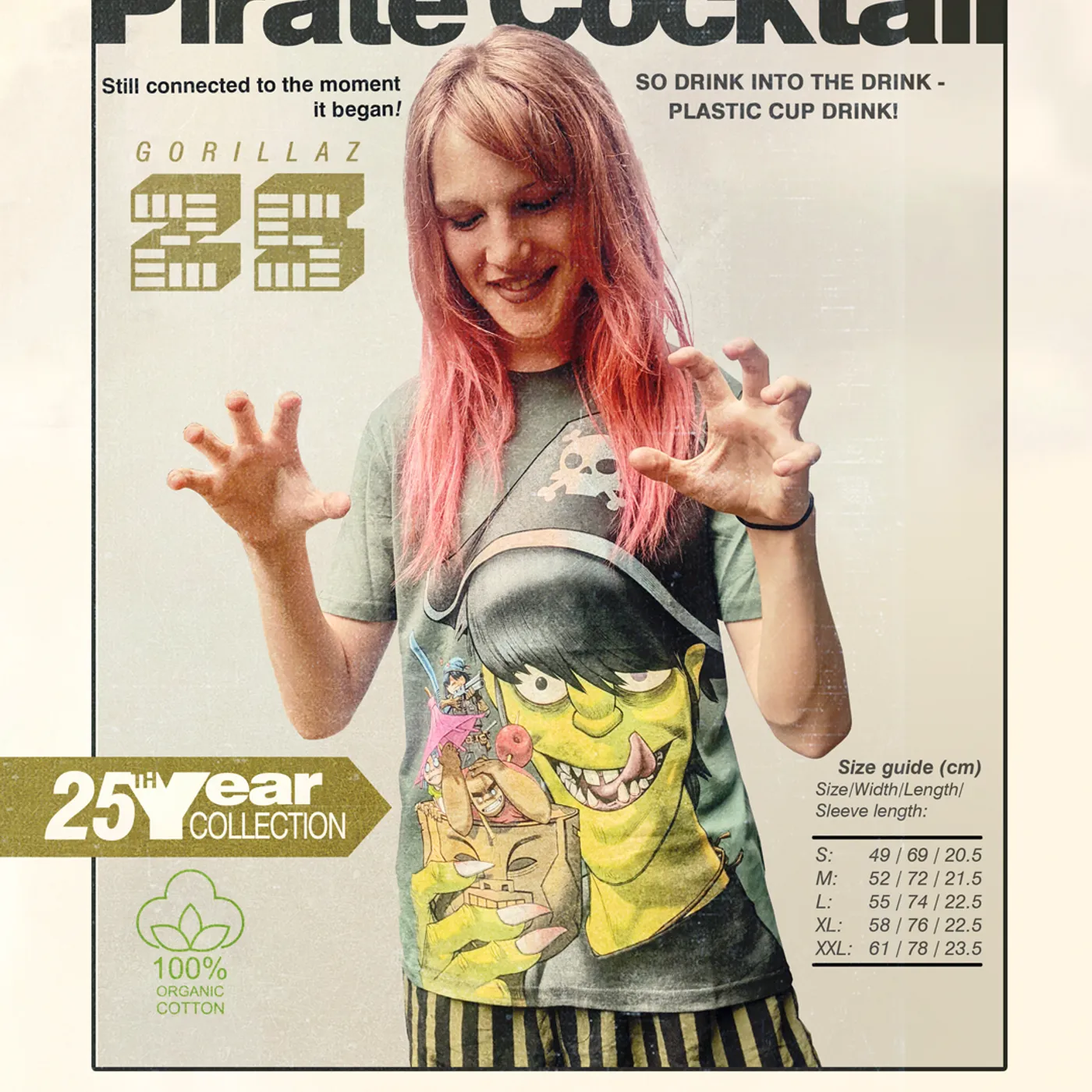 Gorillaz Pirate Cocktail T-Shirt