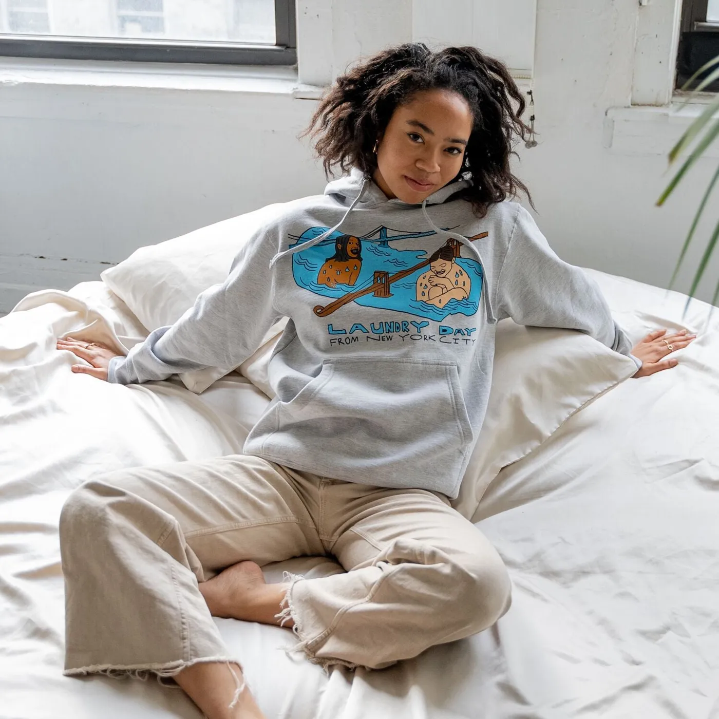 LAUNDRY DAY Bath Time Grey Hoodie