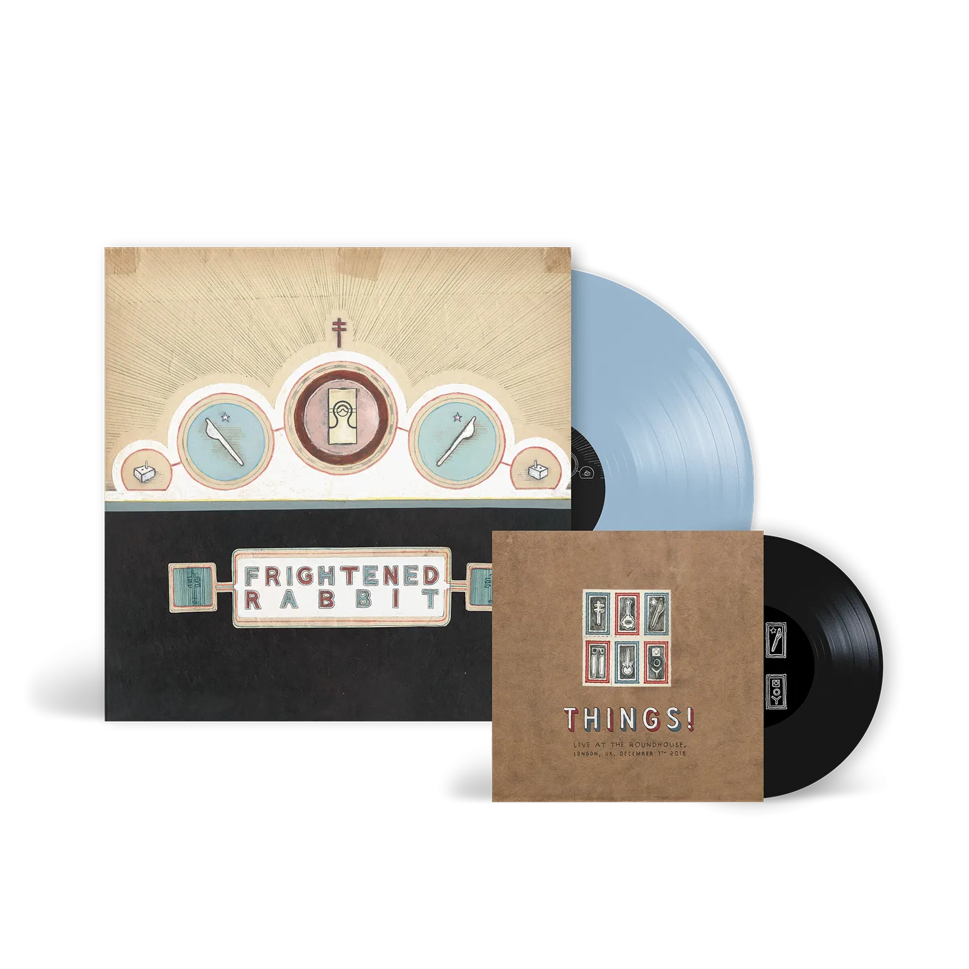 Frightened Rabbit Winter of Mixed Drinks on Blue Vinyl with Bonus 7"