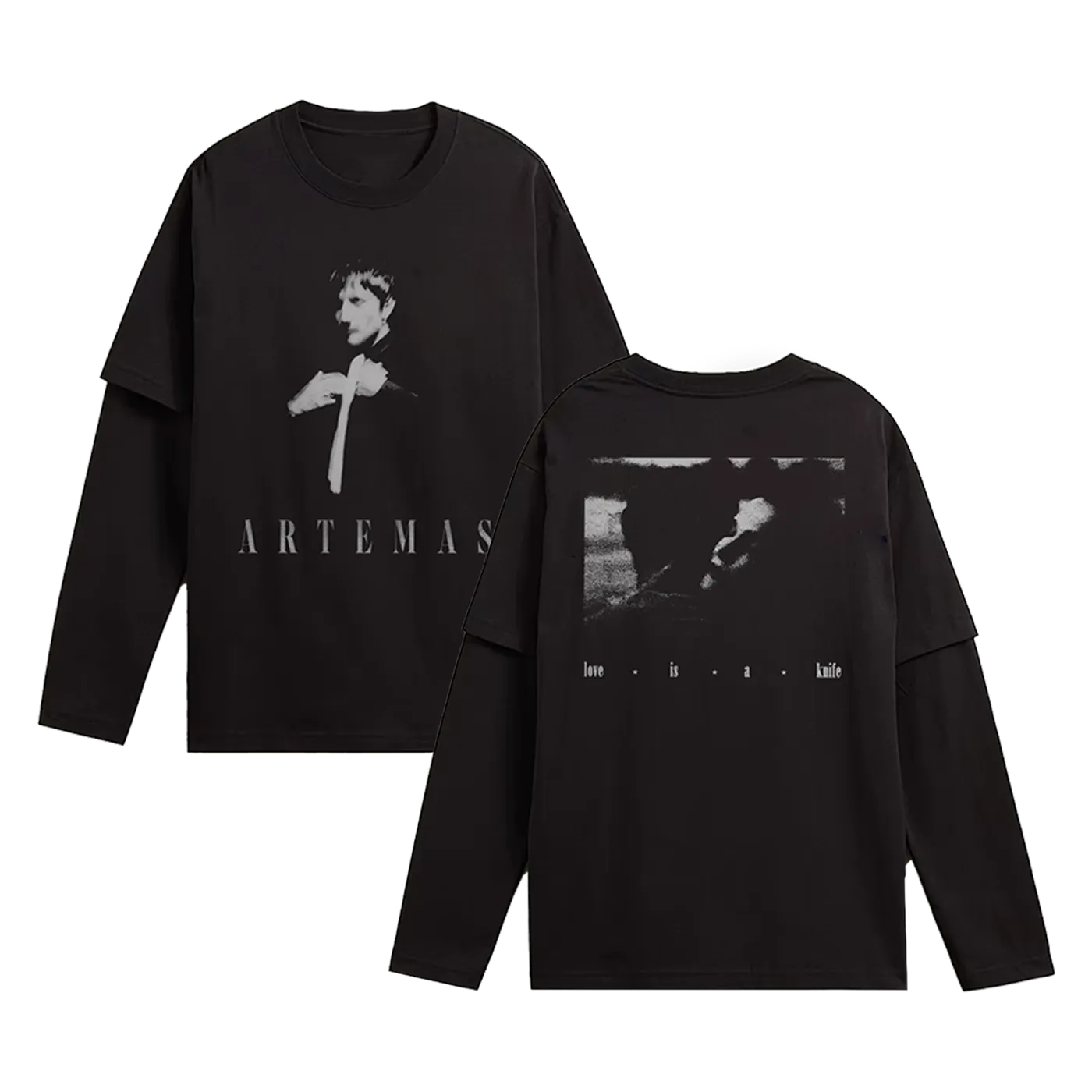Artemas Love Is A Knife Twofer T-Shirt Black