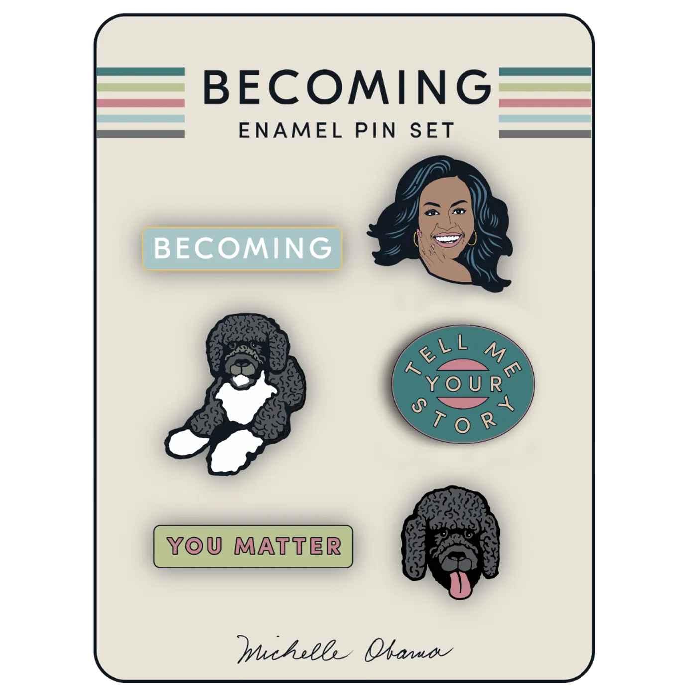 Michelle Obama Enamel Pin Set