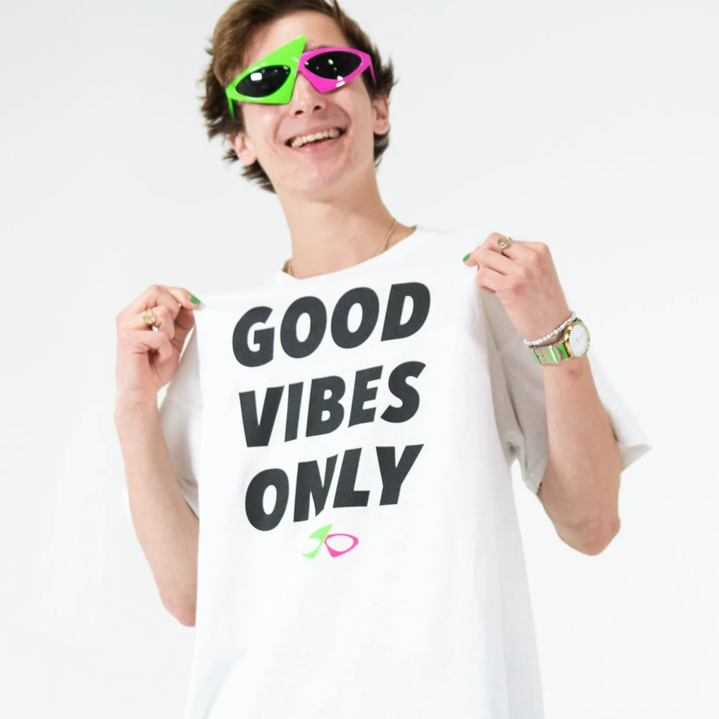 Roy Purdy Good Vibes Only Tee White