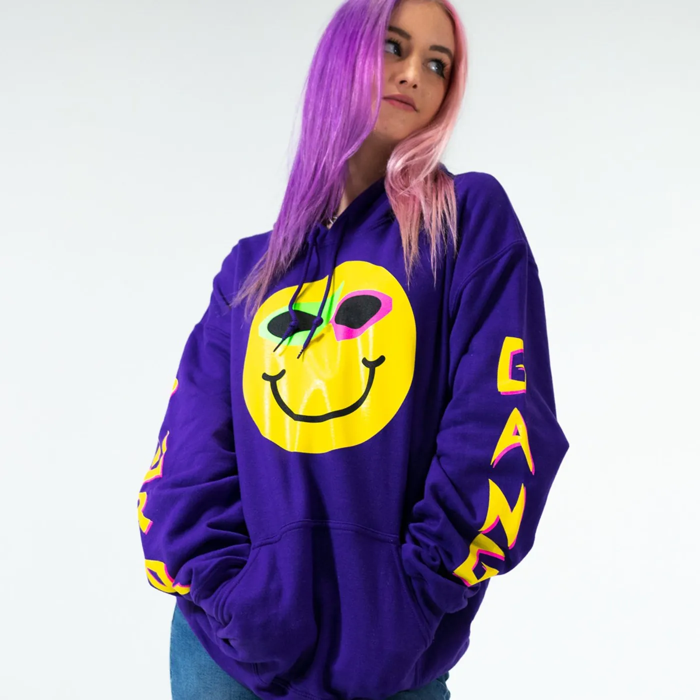 Roy Purdy Smiley Hoodie Purple