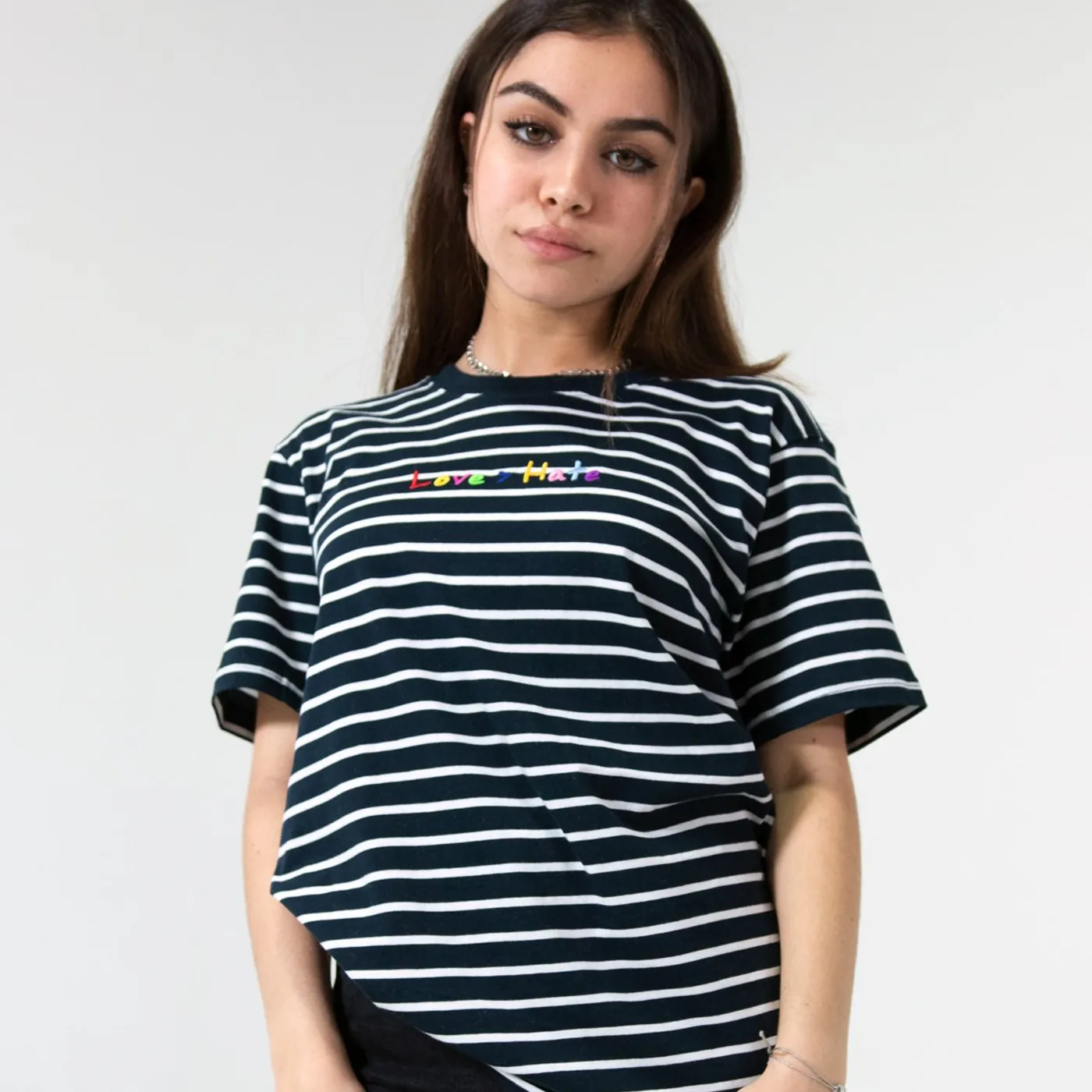 Roy Purdy Love > Hate Navy/White Stripe Tee