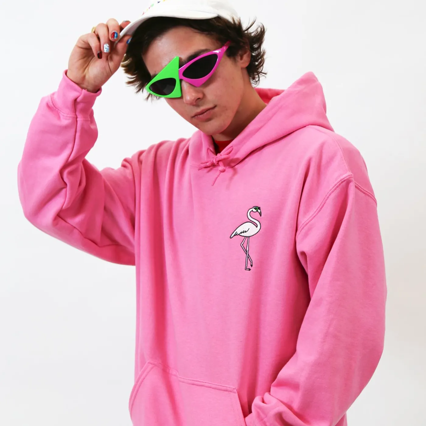 Roy Purdy Purdy World Flamingo Hoodie Embroidered