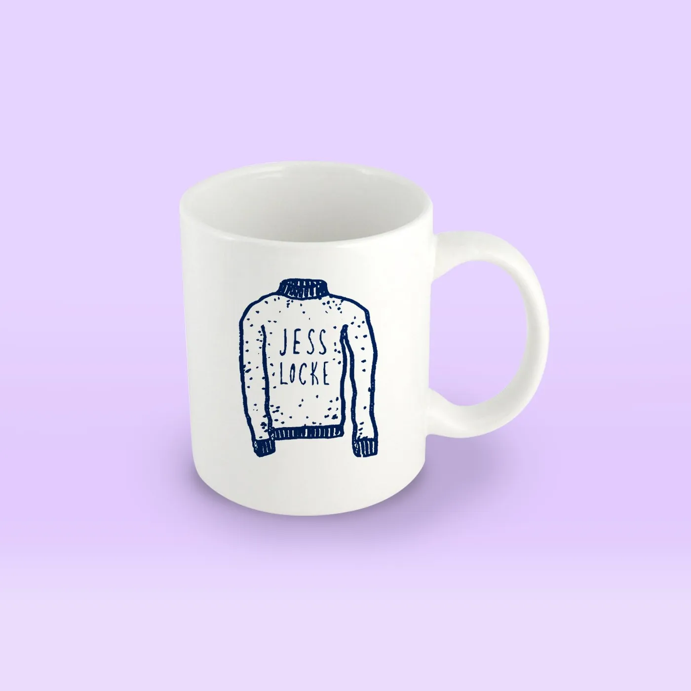 Jess Locke Sweater Coffee Mug (White)