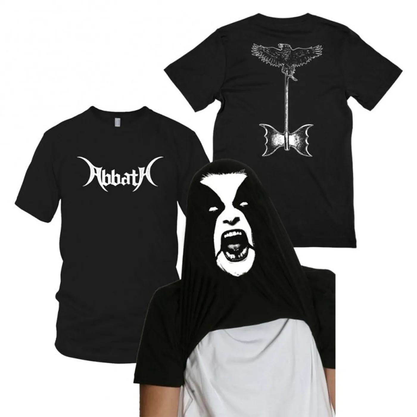 Abbath Corpse Paint Flip Up T-shirt (Black)