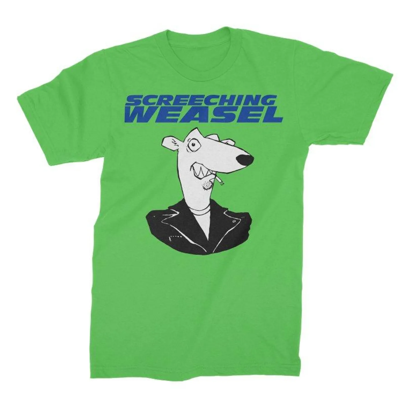 Screeching Weasel Classic Weasel Head T-shirt (Neon Green)