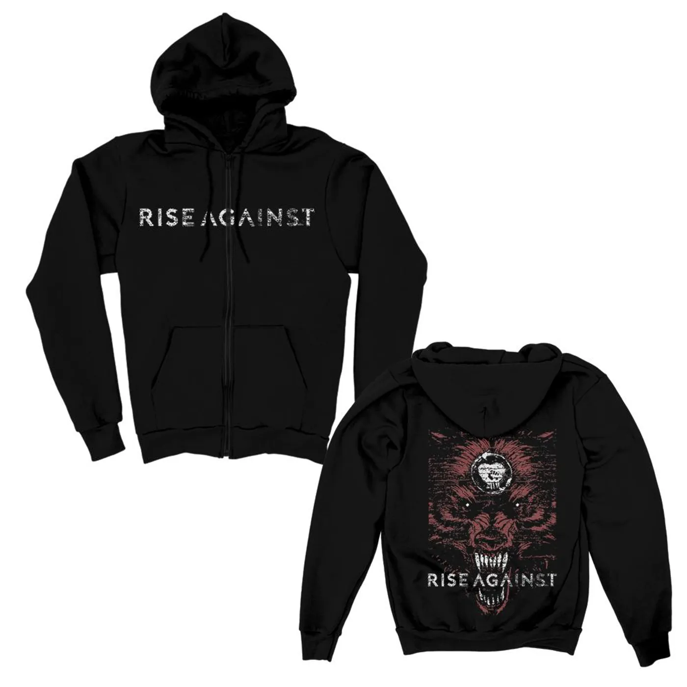 Rise Against New Wolf Zip Hoodie (Black)