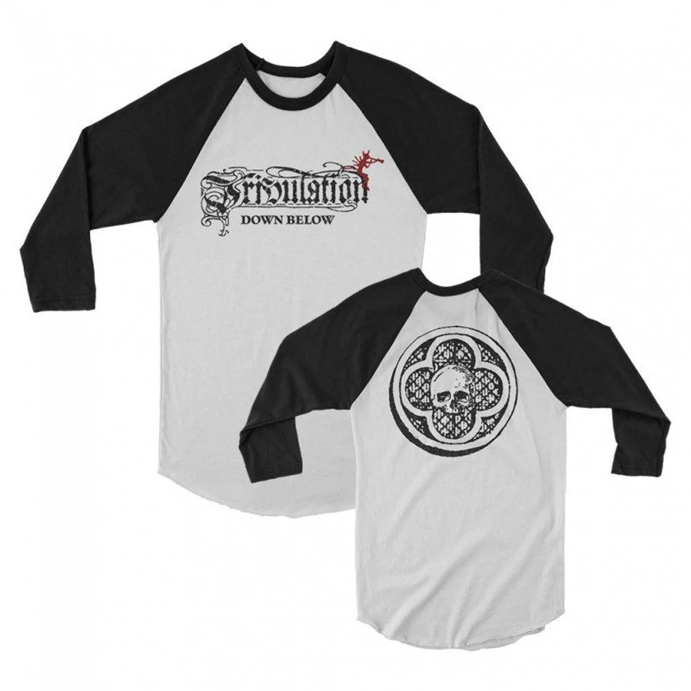 Tribulation Down Below Raglan (White/Black)