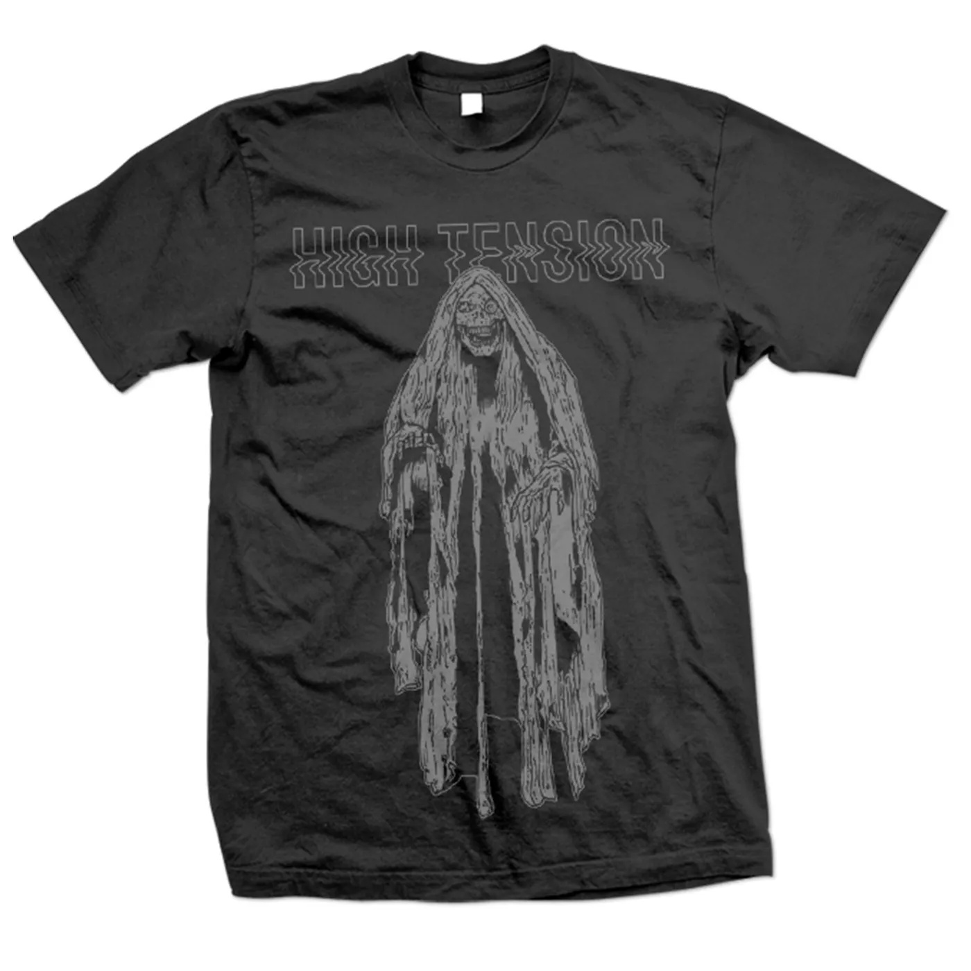 High Tension Zombie Ghost Tee (Black w/ Grey Print)