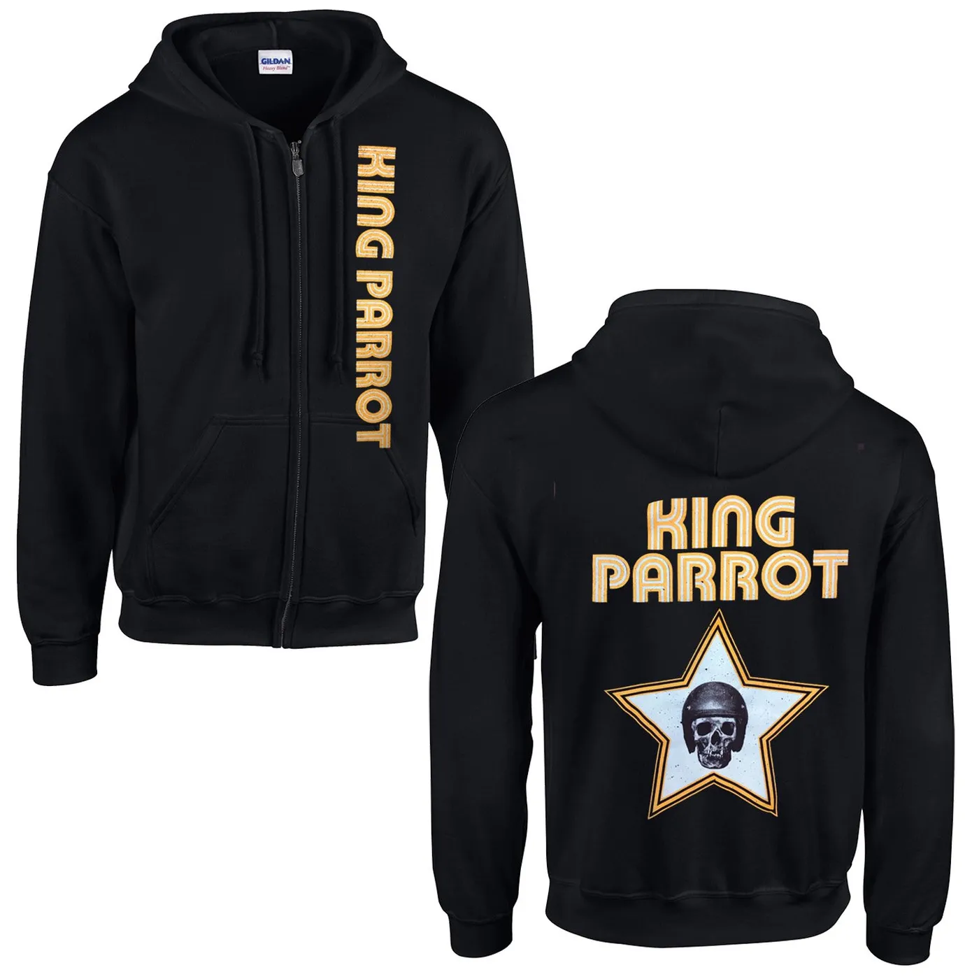 King Parrot Numb Skull Zip Hoodie (Black)