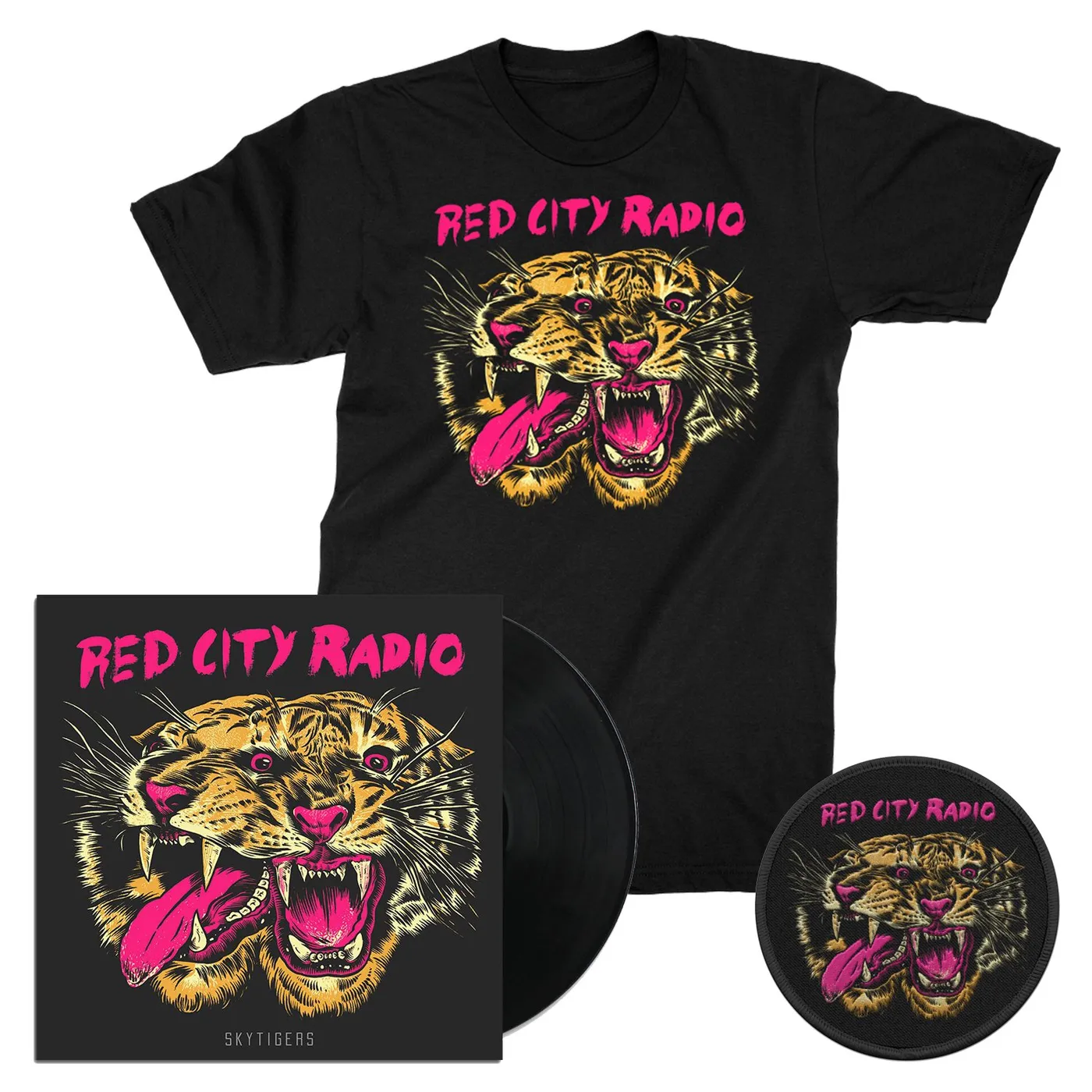 Red City Radio Sky Tigers EP Vinyl (Black) + Tee + Patch
