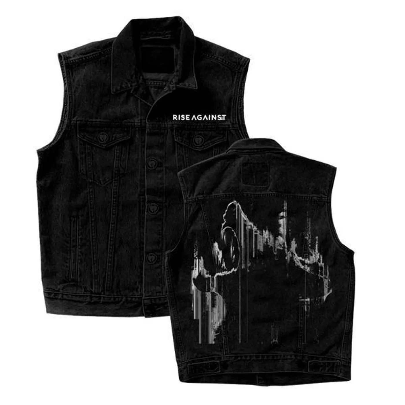 Rise Against Wolves Denim Vest (Black)