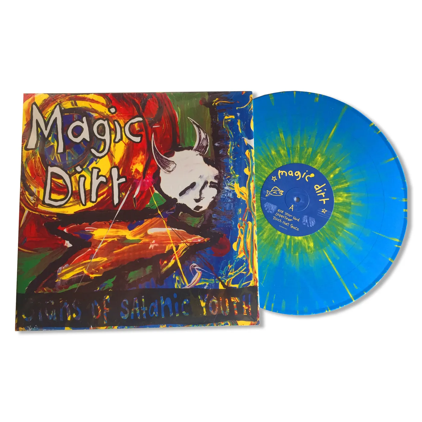 Magic Dirt Signs of Satanic Youth 12" (Blue w/Yellow Splatter)