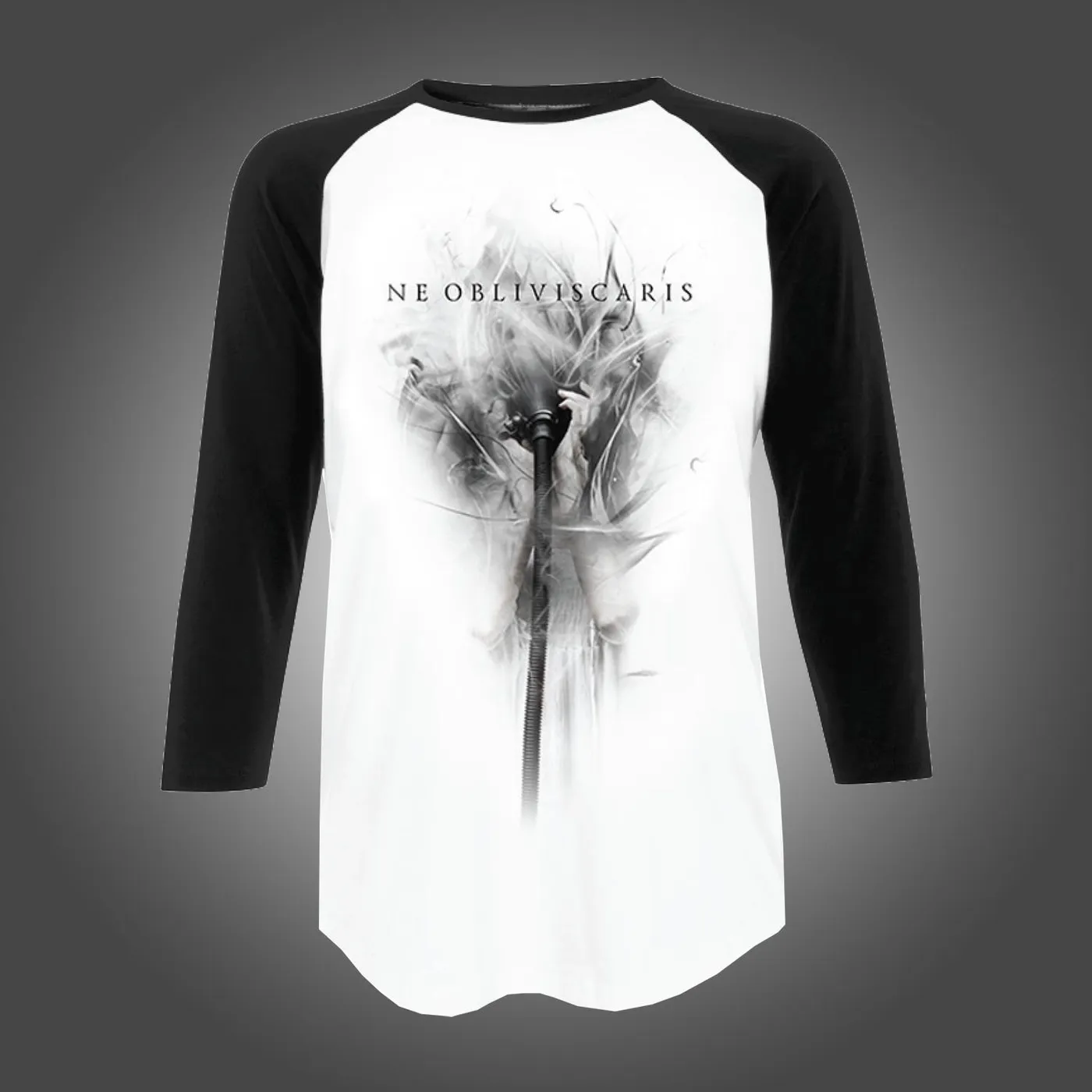 Ne Obliviscaris Gas Mask Baseball Tee (White/Black)