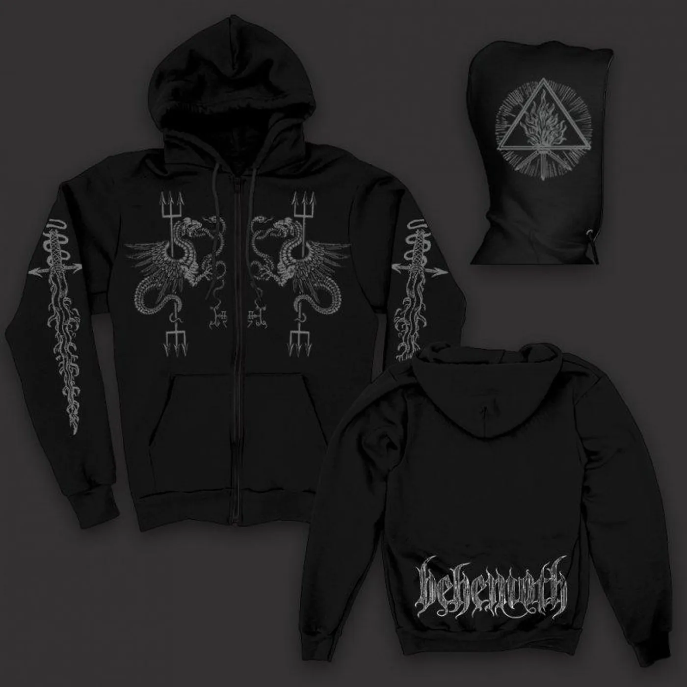 Behemoth Serpent Zip Up Hoodie (Black)
