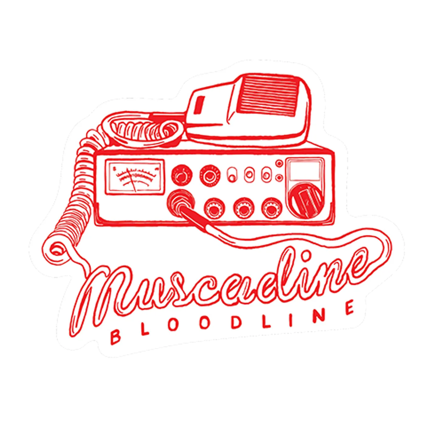 Muscadine Bloodline Radio Die Cut Sticker - Red