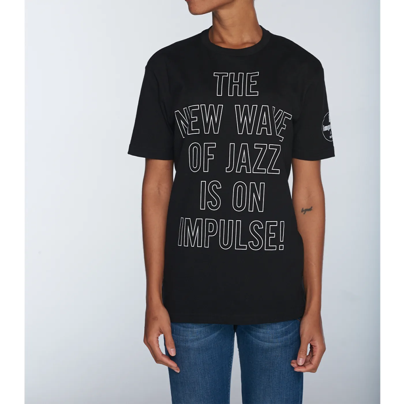 Impulse! Records New Wave Front and Side Logo T-Shirt - Black