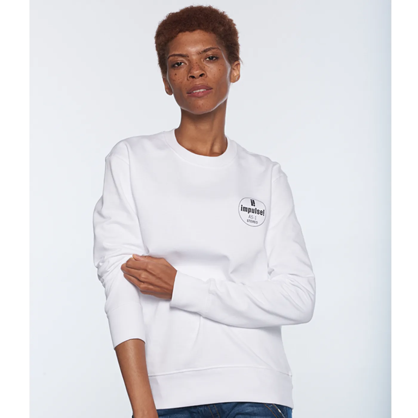 Impulse! Records White Crewneck