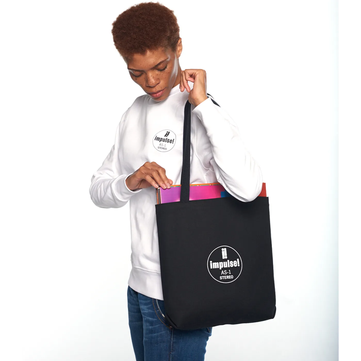 Impulse! Records Tote Black w/ White Lettering