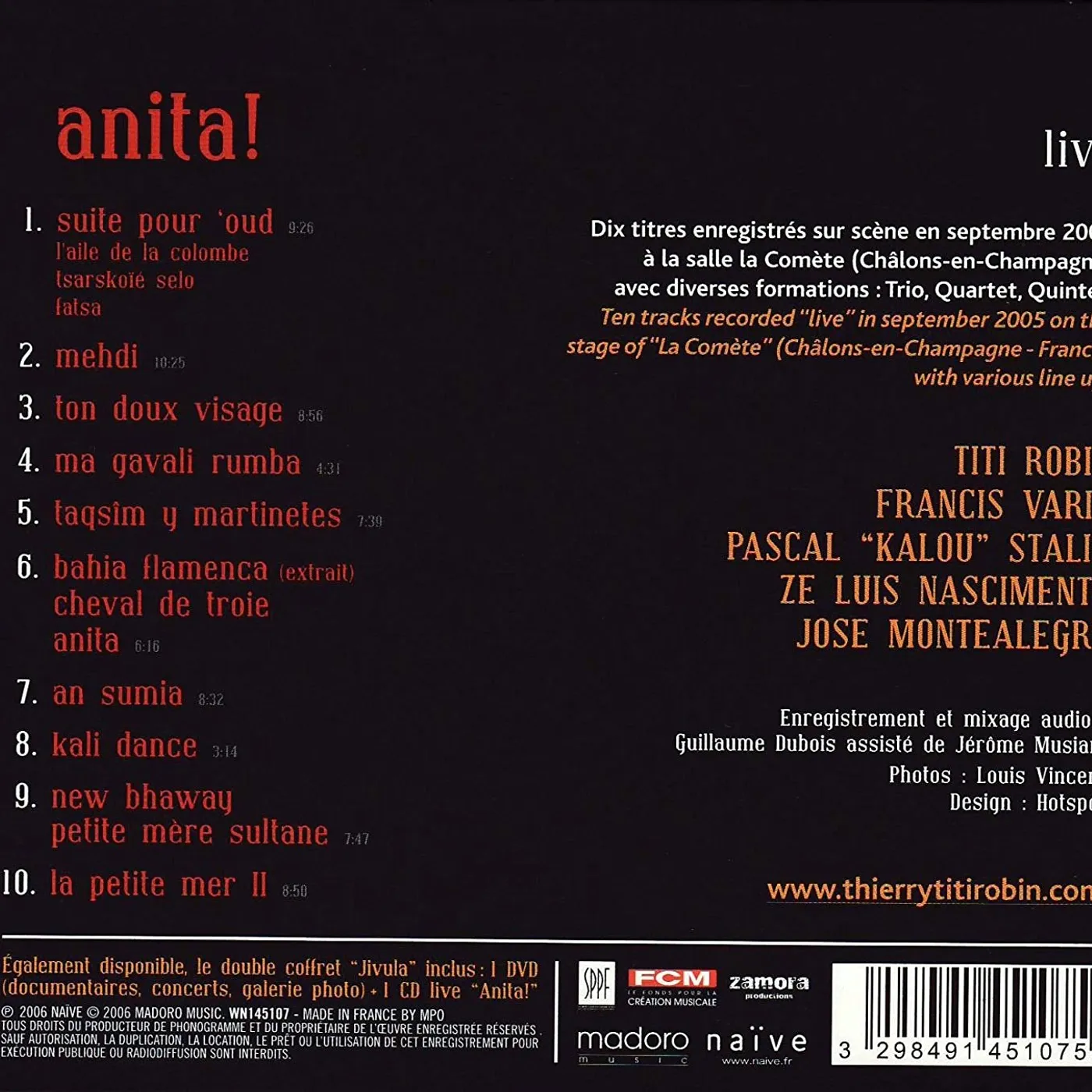 Titi Robin / Anita! (Live) - CD