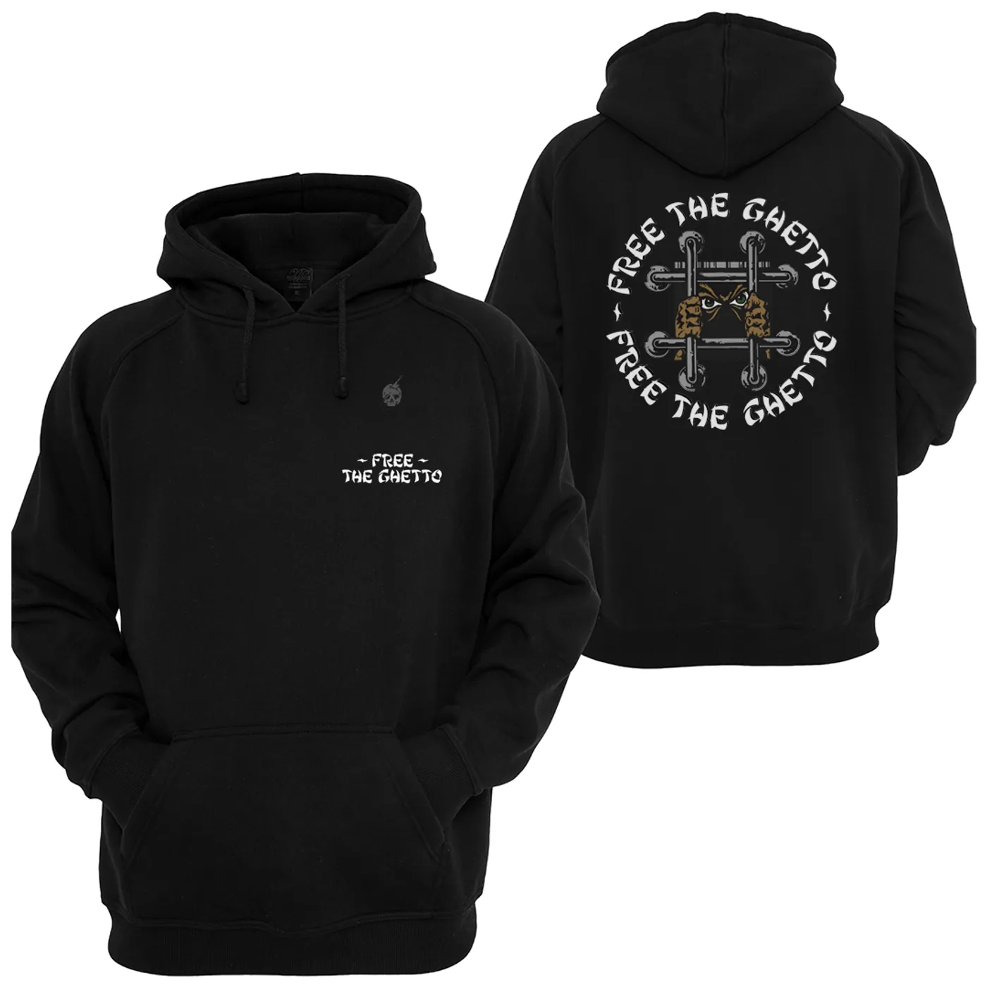 Above All Free The Ghetto Black Hoodie - PEEZY