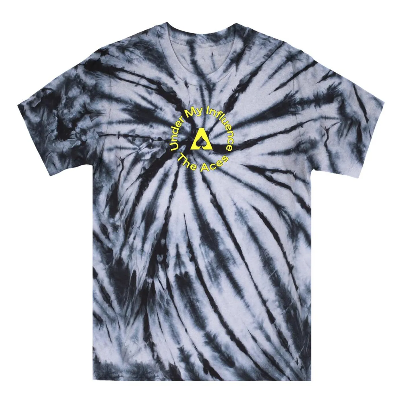 The Aces Under My Influence Tie Dye Tee - Black/White