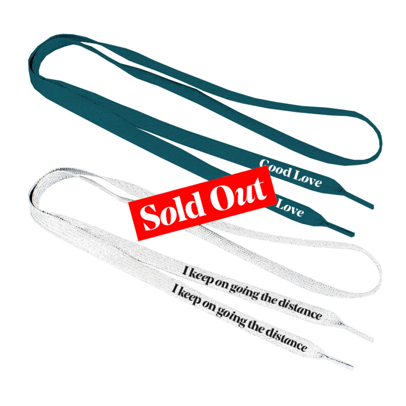 Aly & AJ TEAL & WHITE SET OF SHOELACES