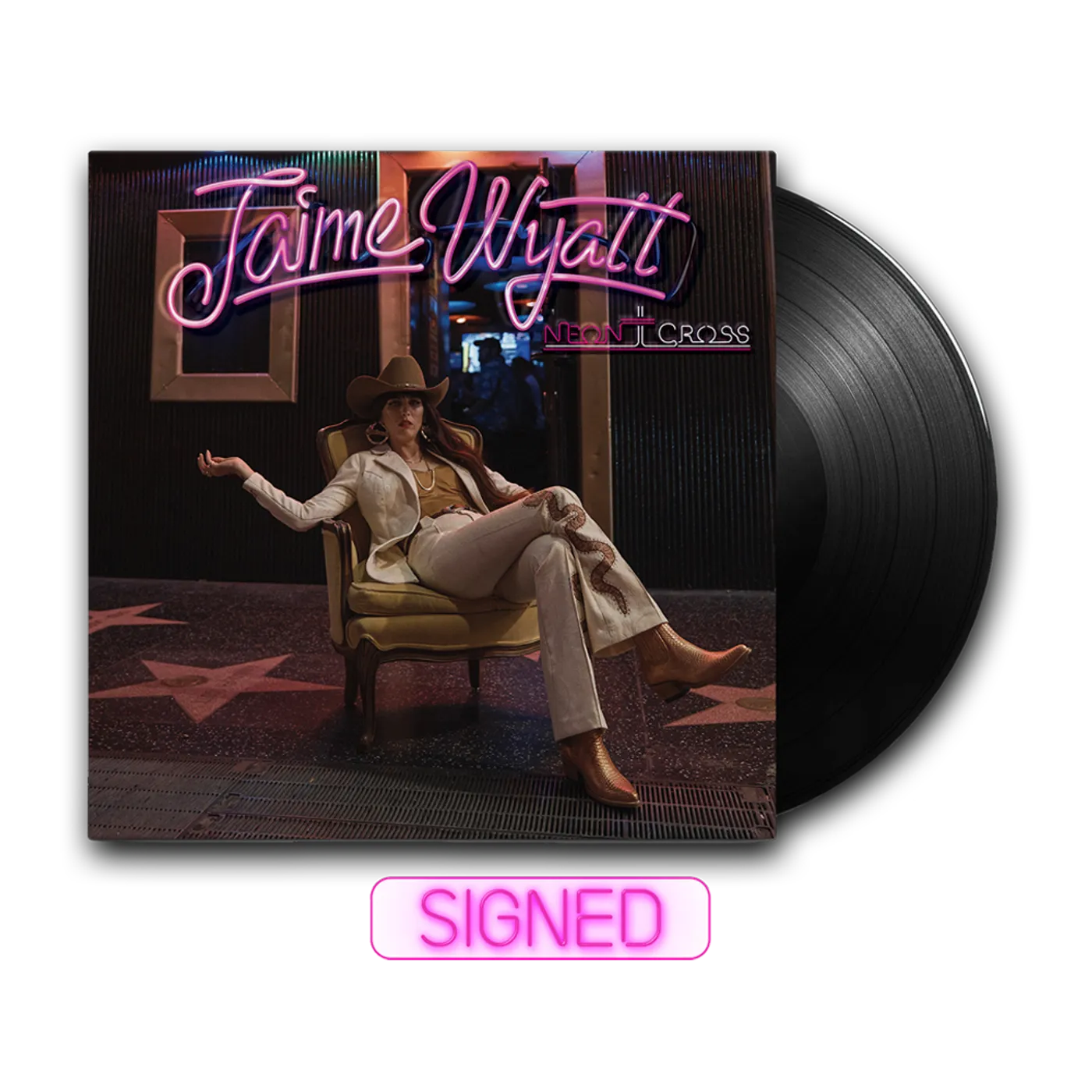 Jaime Wyatt Neon Cross Signed LP (Vinyl)