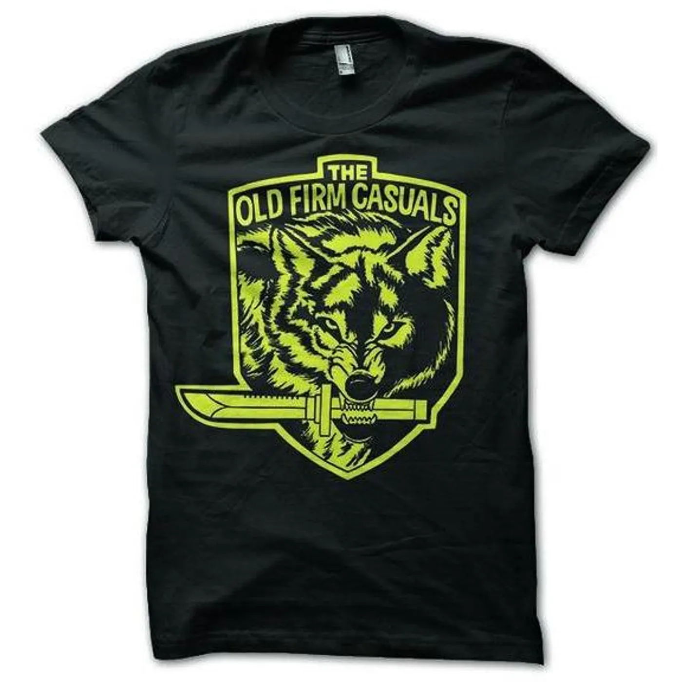 The Old Firm Casuals - Wolf Knife - White on Black - T-Shirt