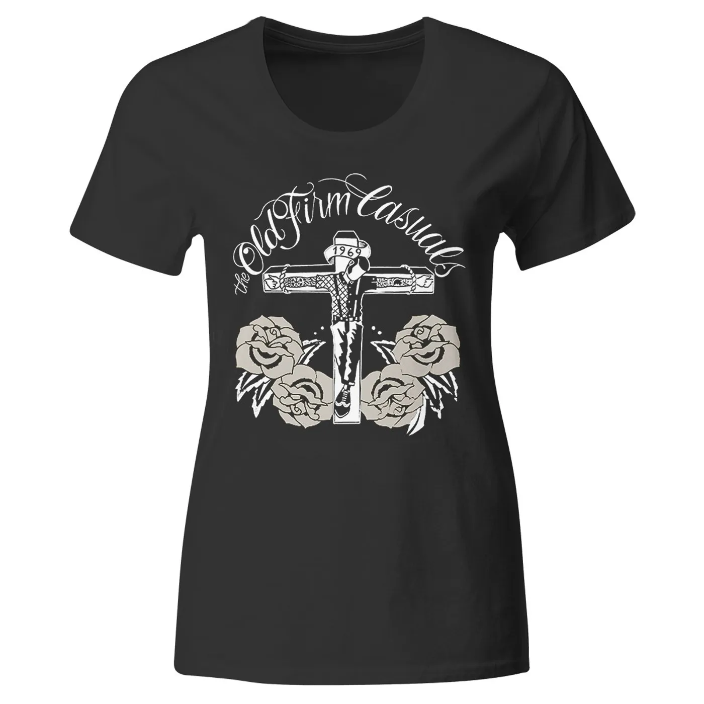 The Old Firm Casuals - Crucified - White Roses - T-Shirt - Fitted