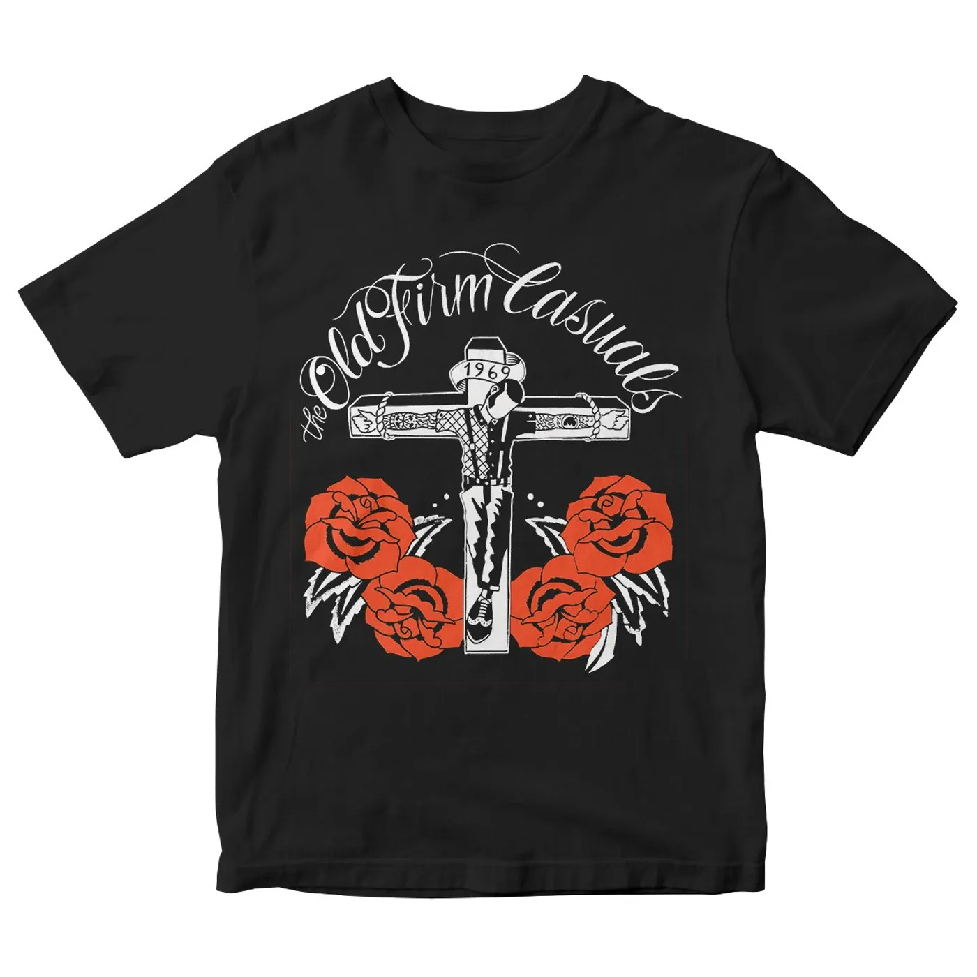 The Old Firm Casuals - Crucified Orange Roses - Black - T-Shirt
