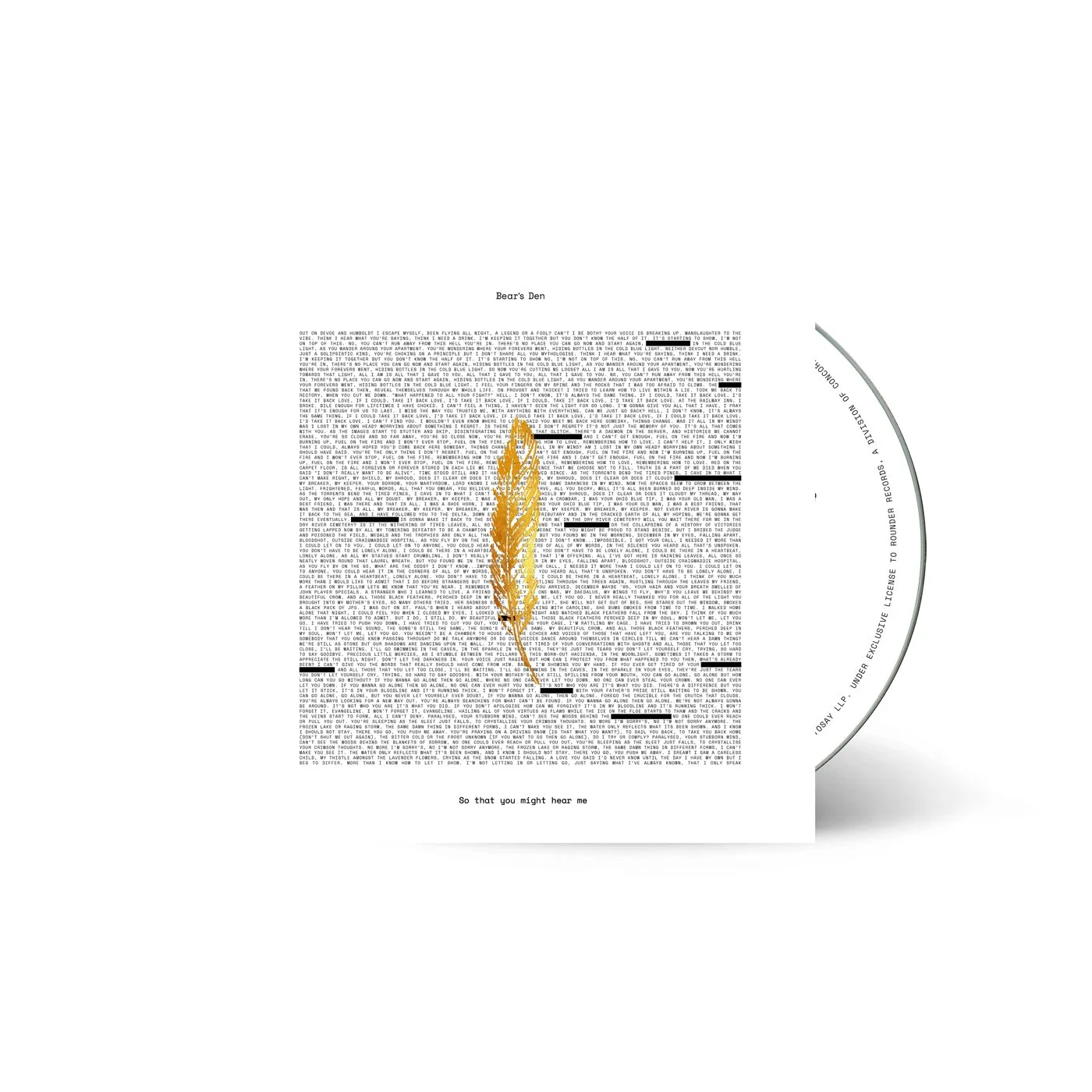 Bear's Den So That You Might Hear Me CD