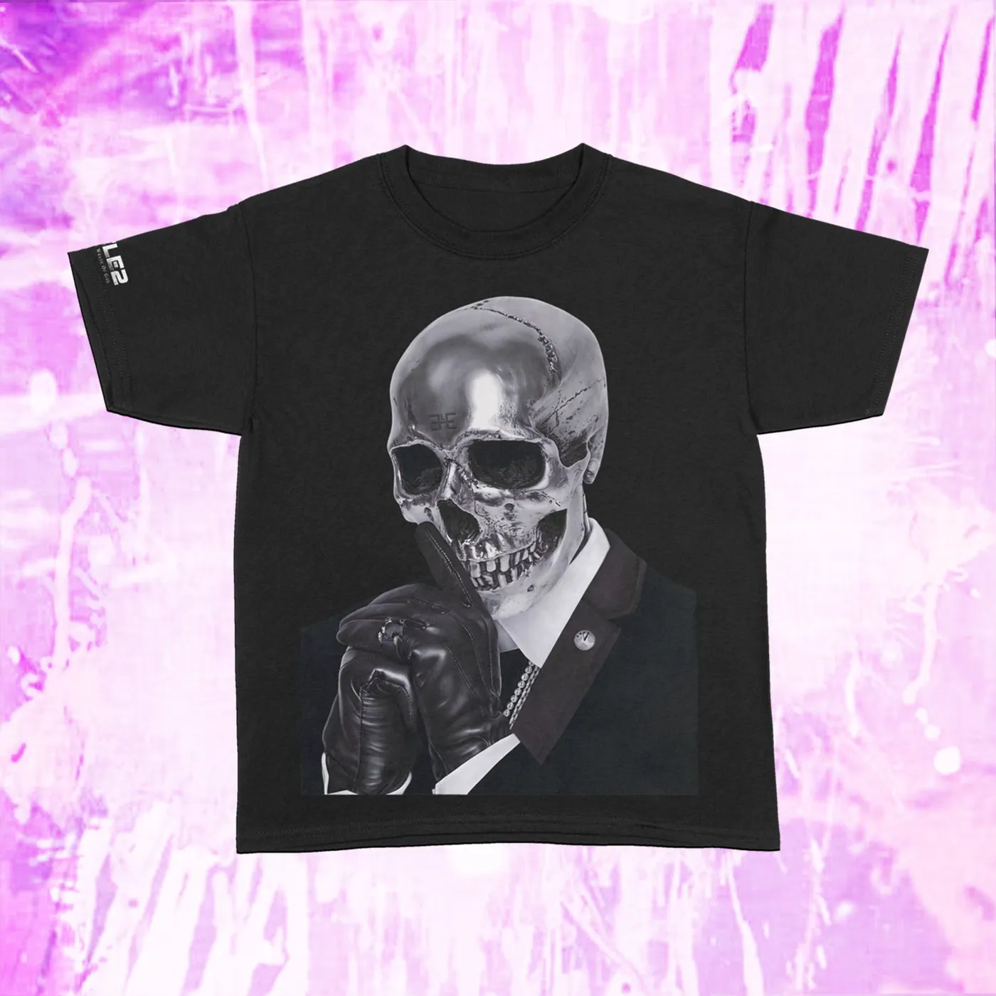 Busta Rhymes Silver Skull - Black T-Shirt