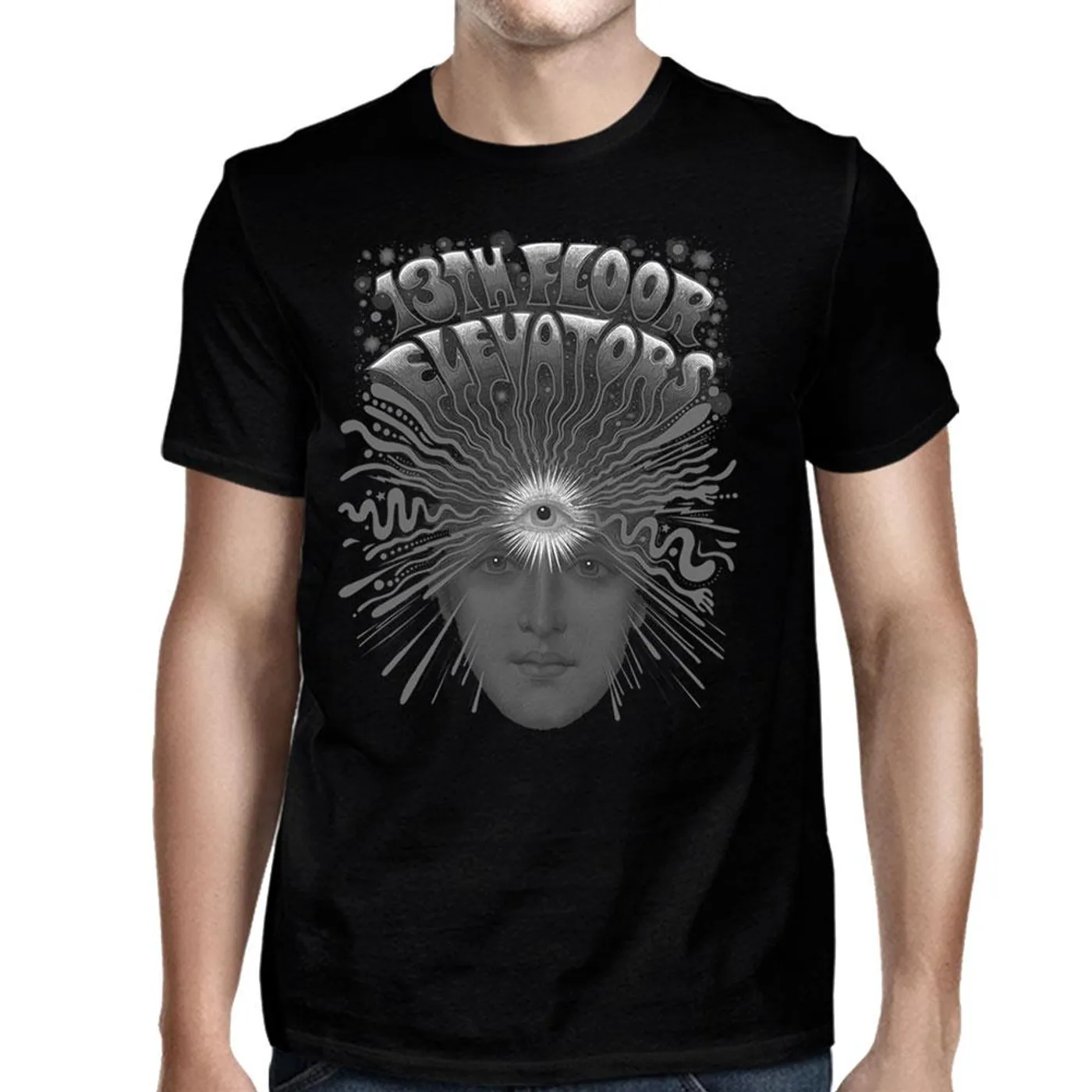 ROKY ERICKSON 13th Floor Elevators Black T-Shirt