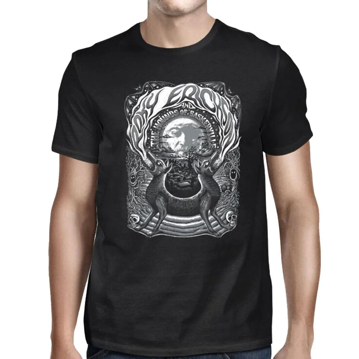 ROKY ERICKSON 2 Headed Dog Black T-Shirt